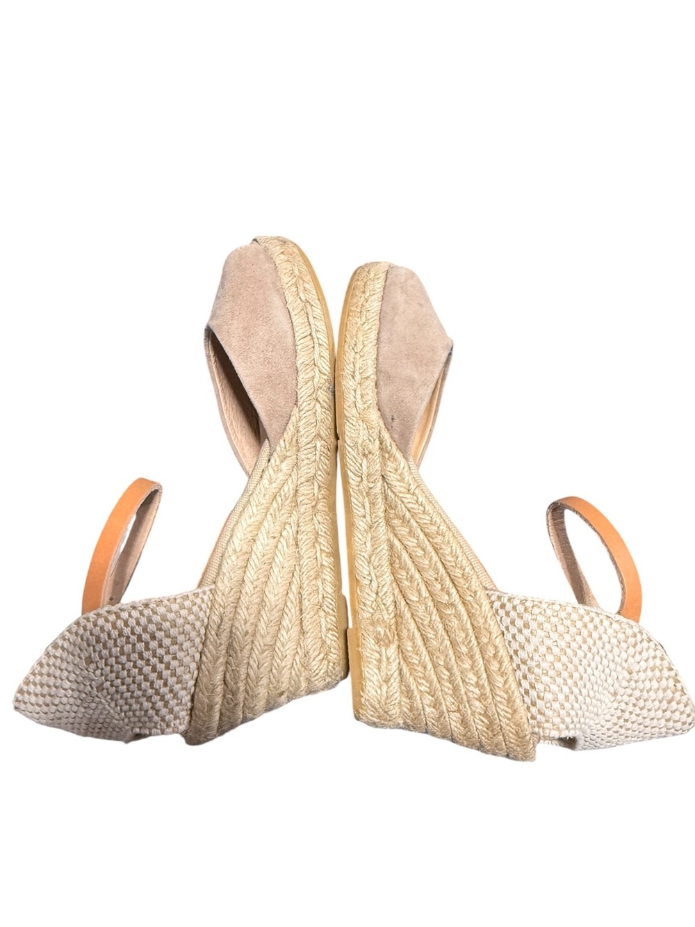 Kanna Suede Tan Jute Wedge Espadrille Sandal Size 38 / US 7.5 Event Wedding - Picture 5 of 9